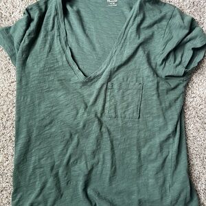 Madewell Deep Green V-Neck Tee